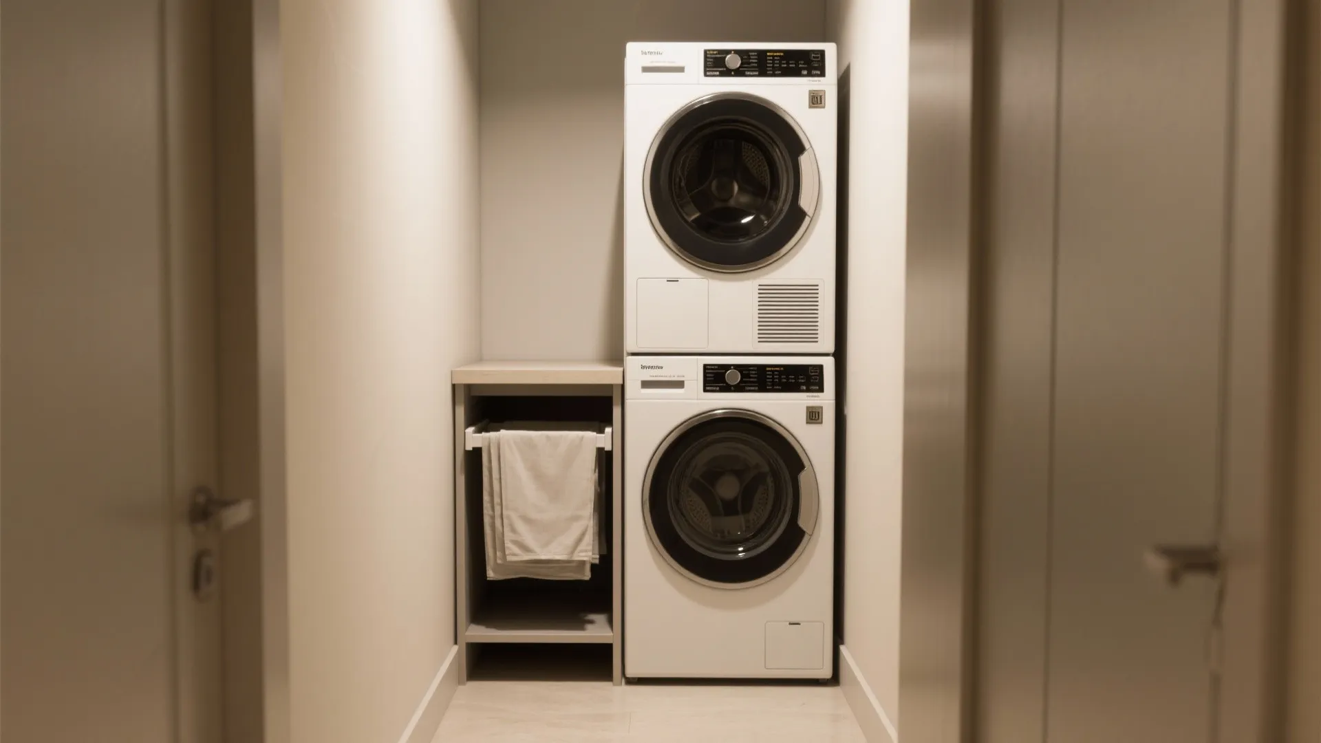 1. Stack smart with a pull-out shelf