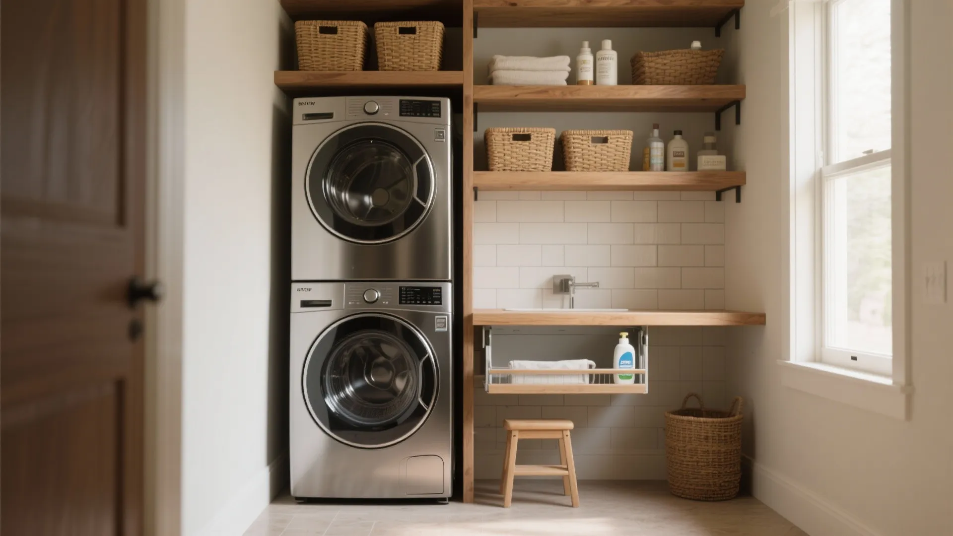 1. Stack smart: put the machine up and the shelf on top