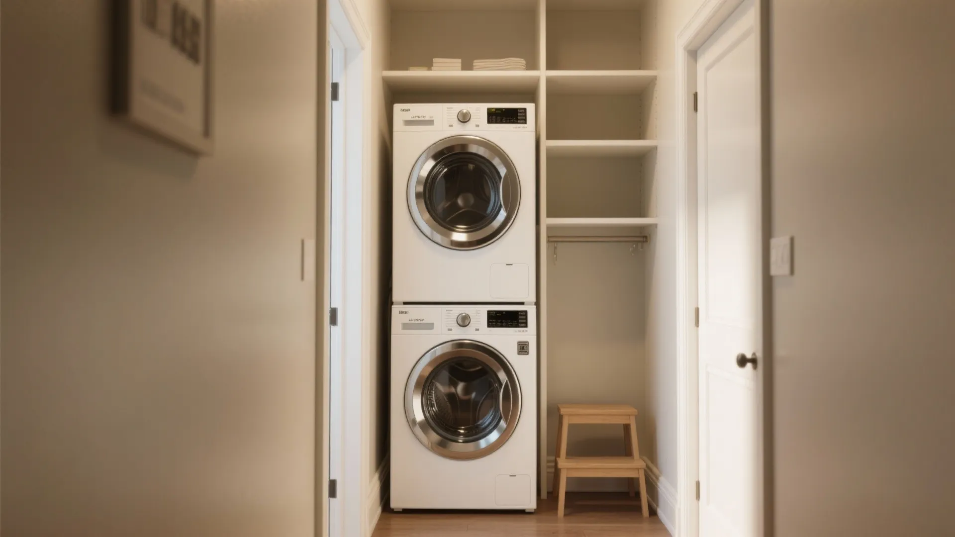 1. Stack smartly: vertical laundry in the hall closet