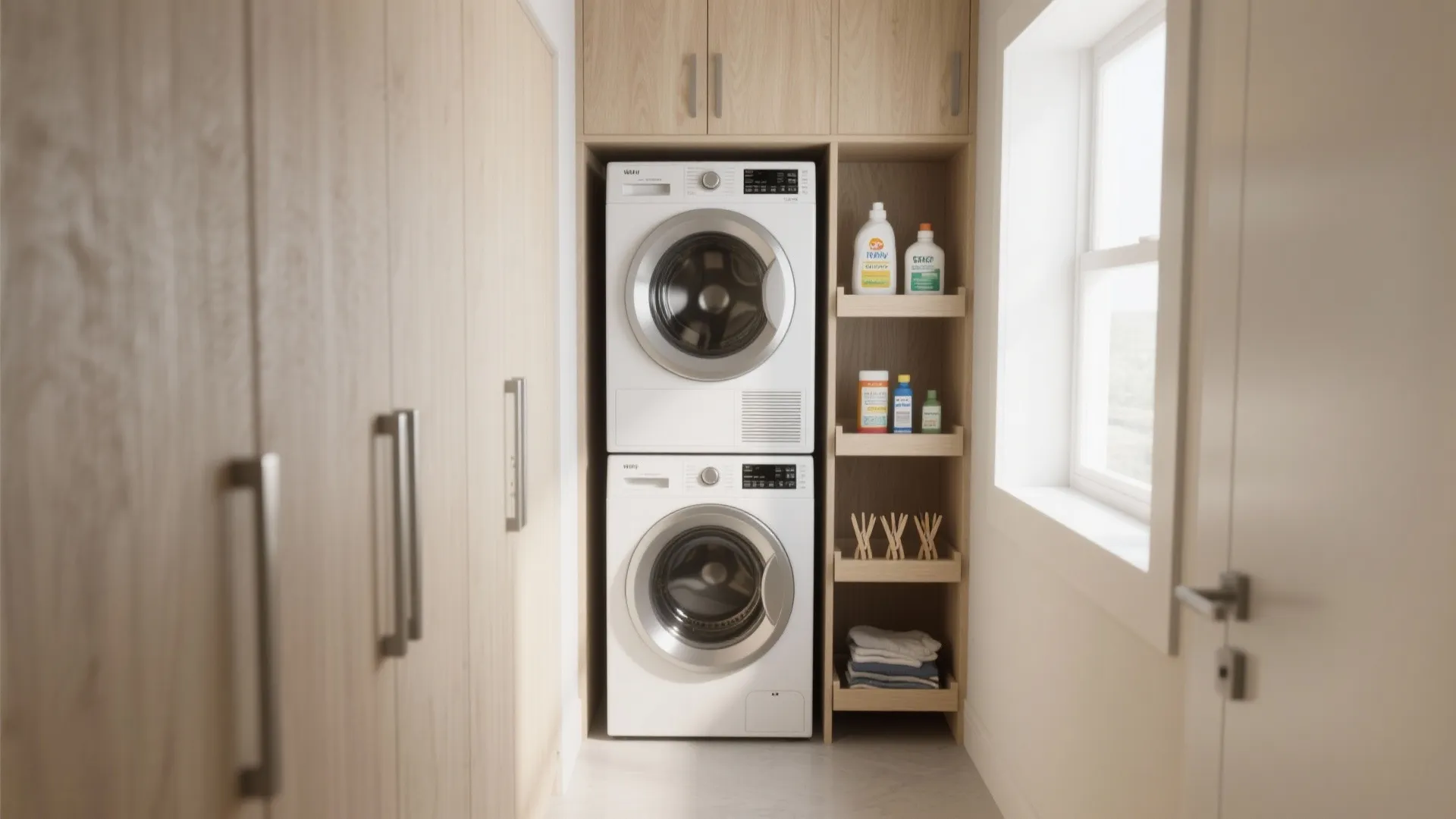 1. Stackable units with built-in storage