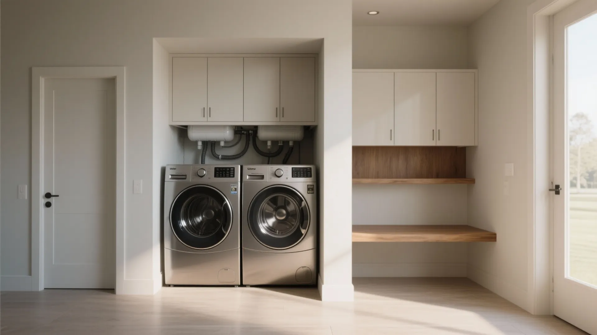 1. Stackables in a recessed alcove