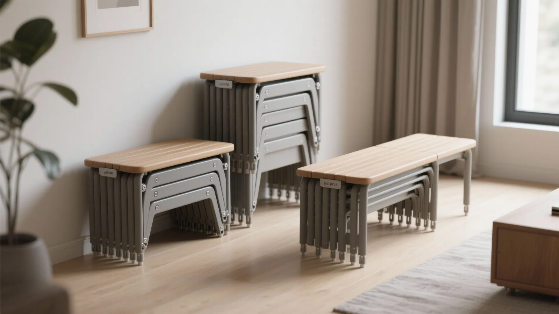 4. Stackable or Folding Benches for Flexibility