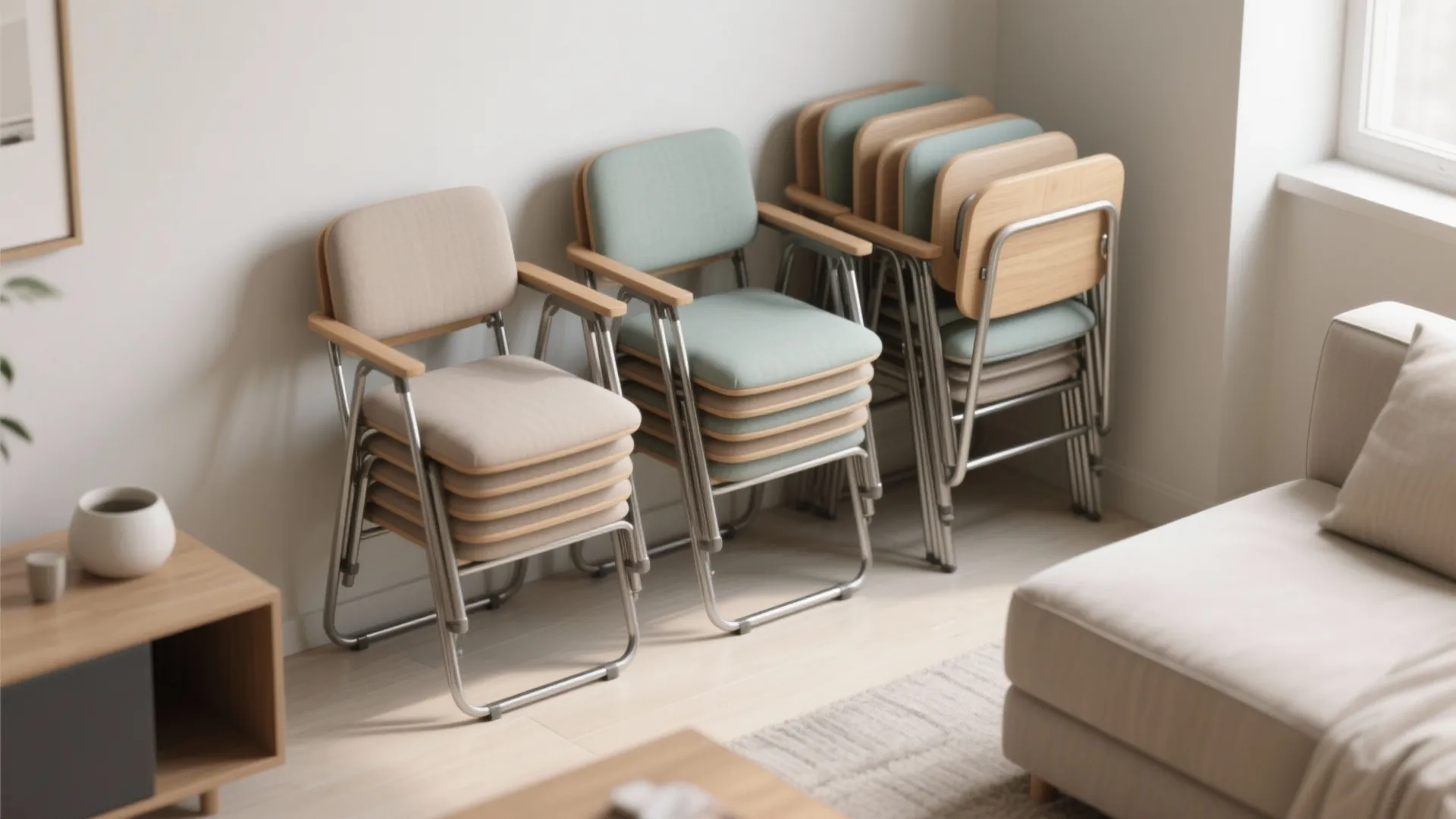 Lightweight folding or stackable chairs