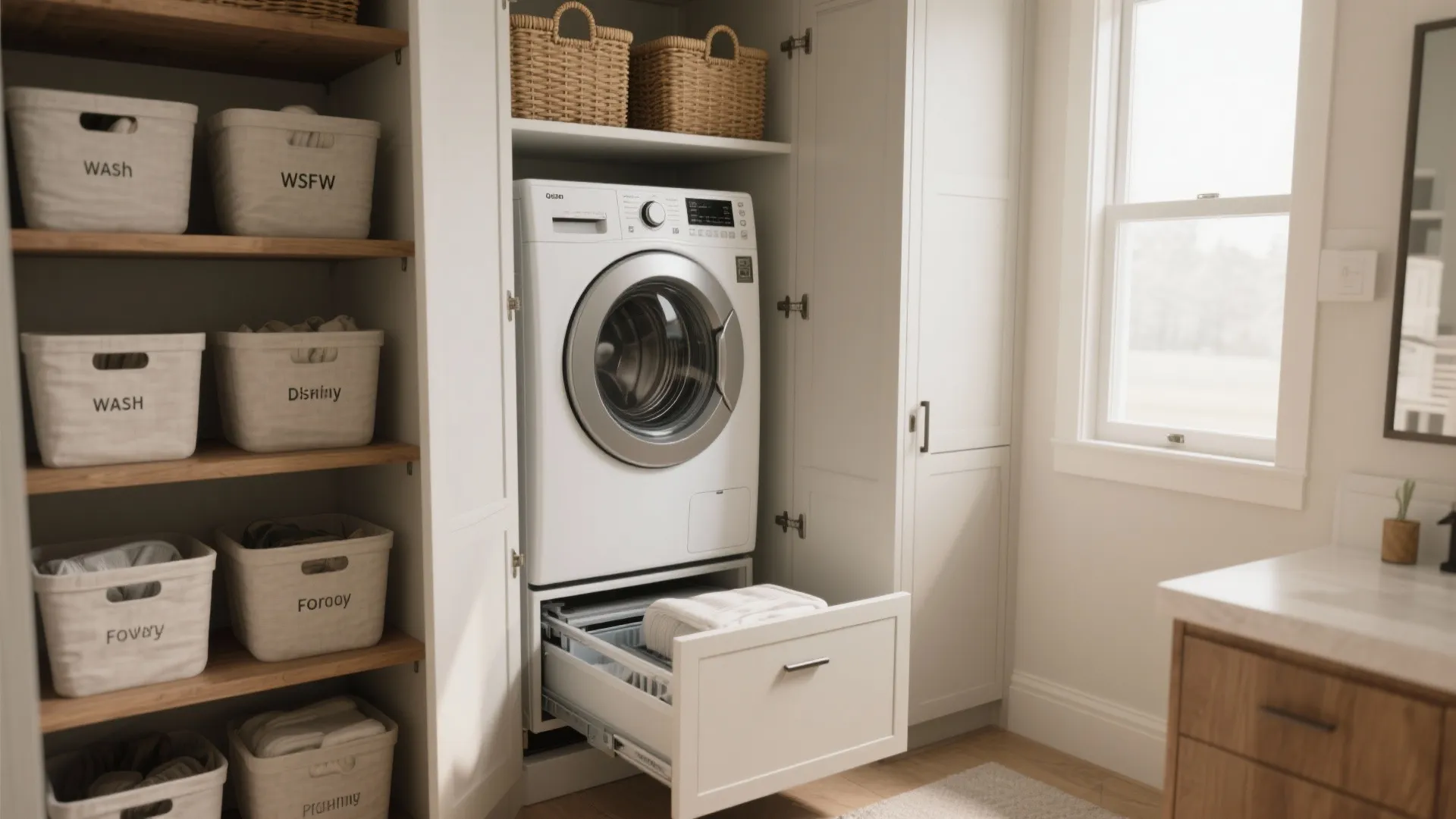 1. Stackable Laundry Corner