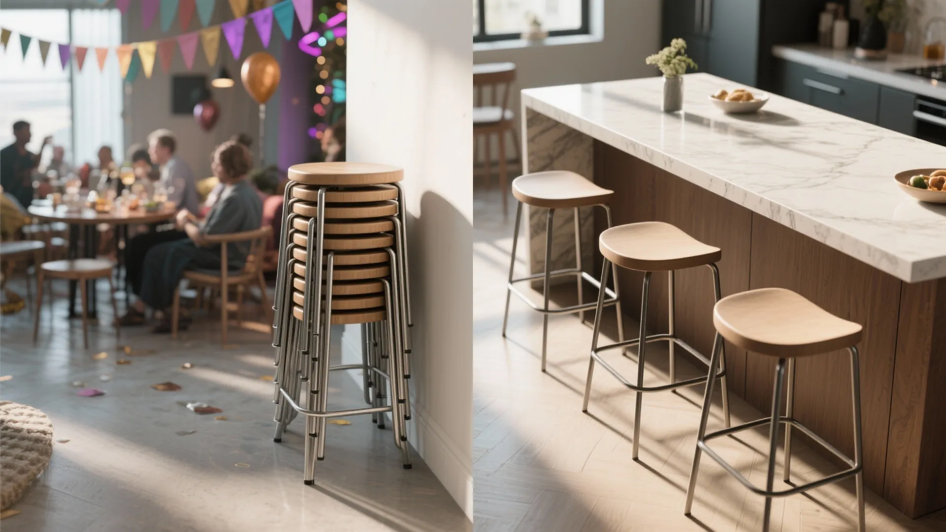 3. Stackable and folding options