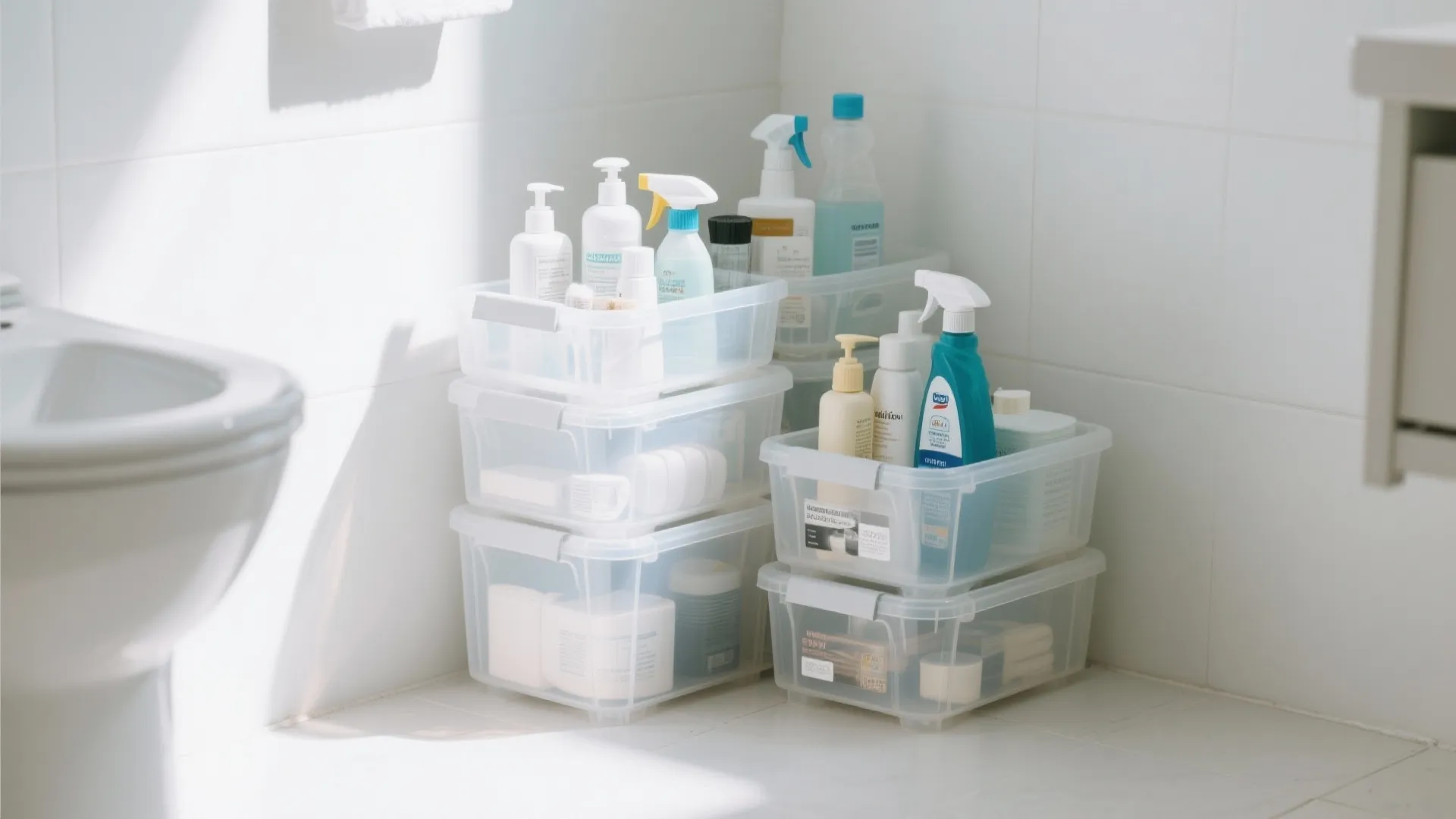 4: Stackable Plastic Bins