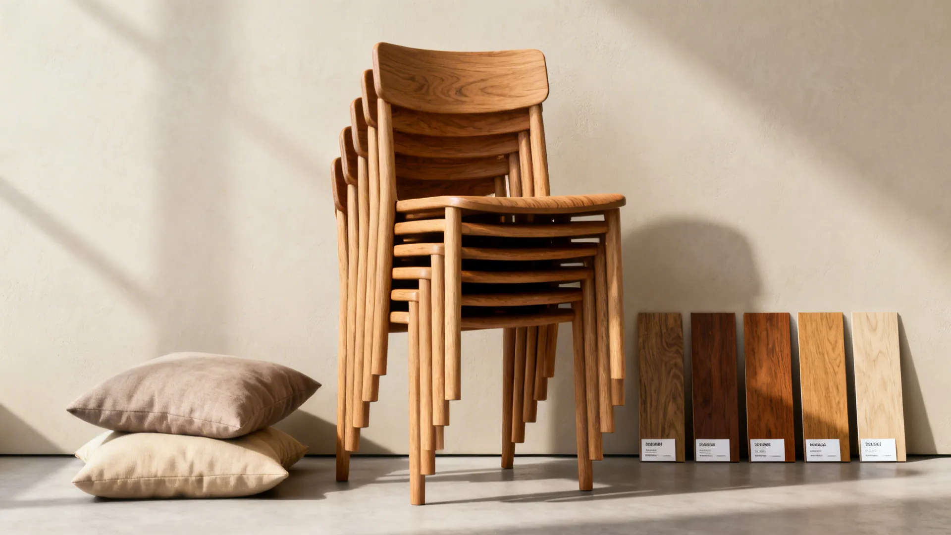 5. Stackable wooden arm chair for multipurpose rooms