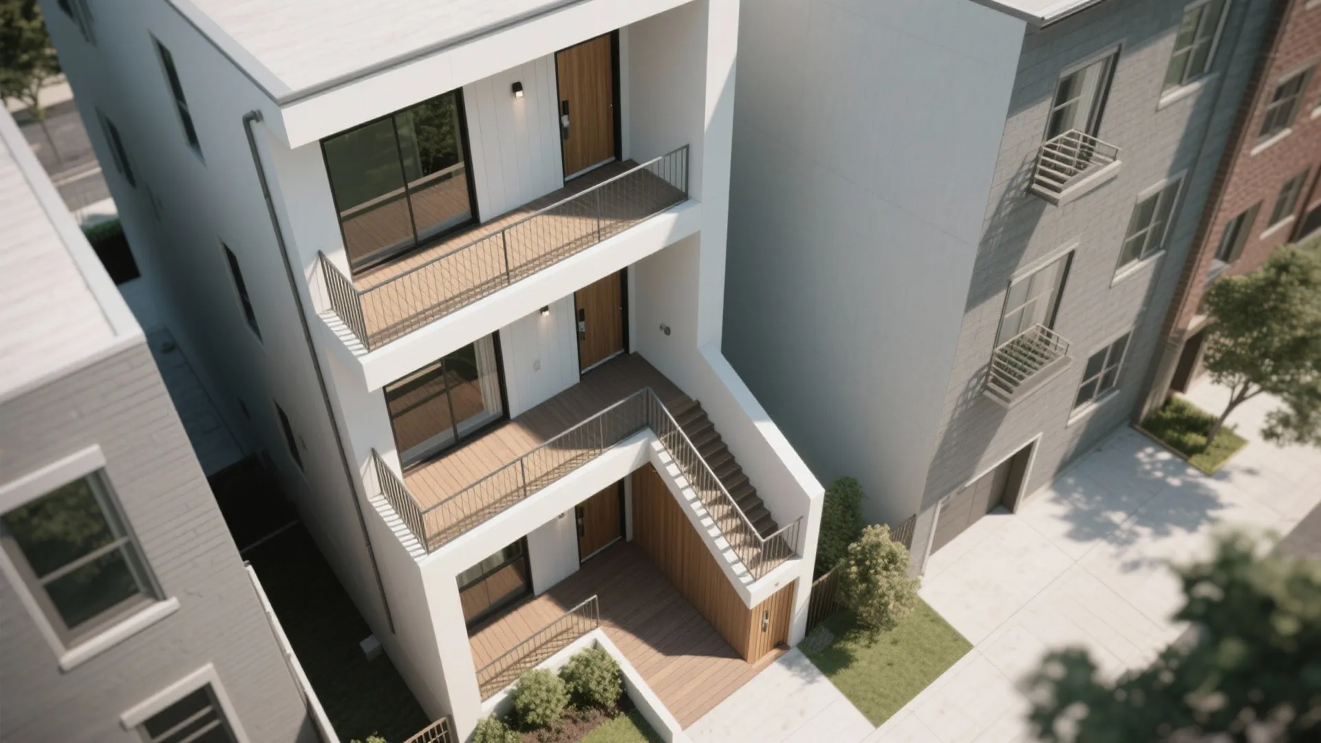 Stacked Balconies for Light and Air