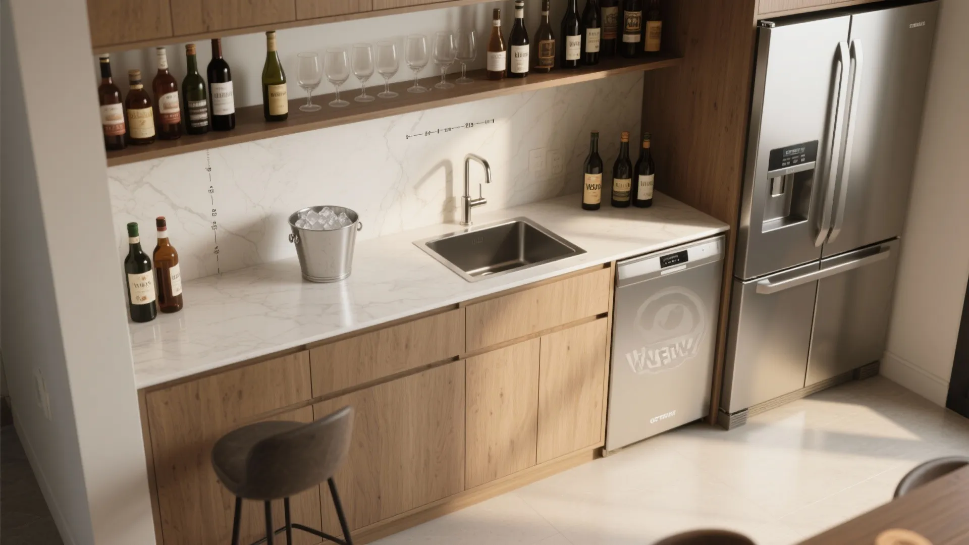 Idea 3: Mini Countertop Bar Above Appliances