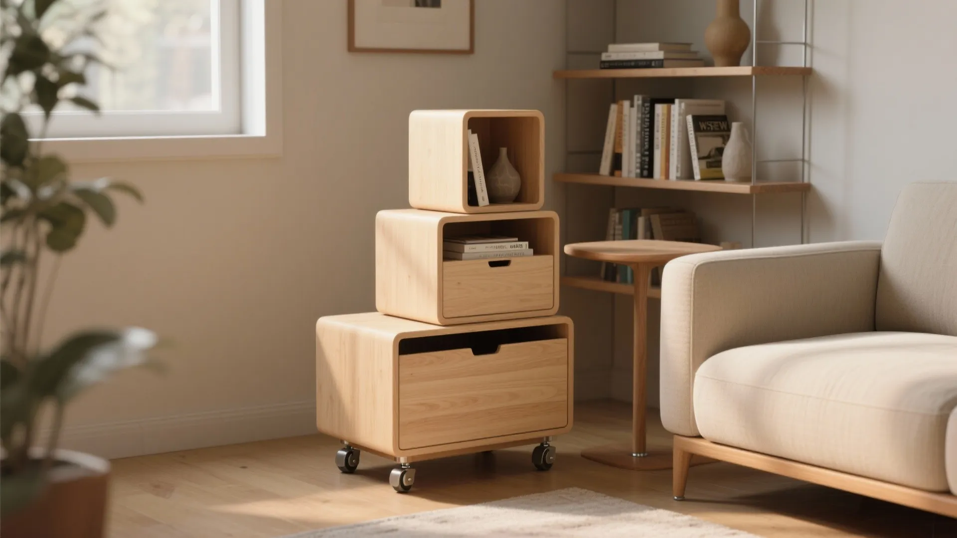 3. Stacked Cube Storage Table