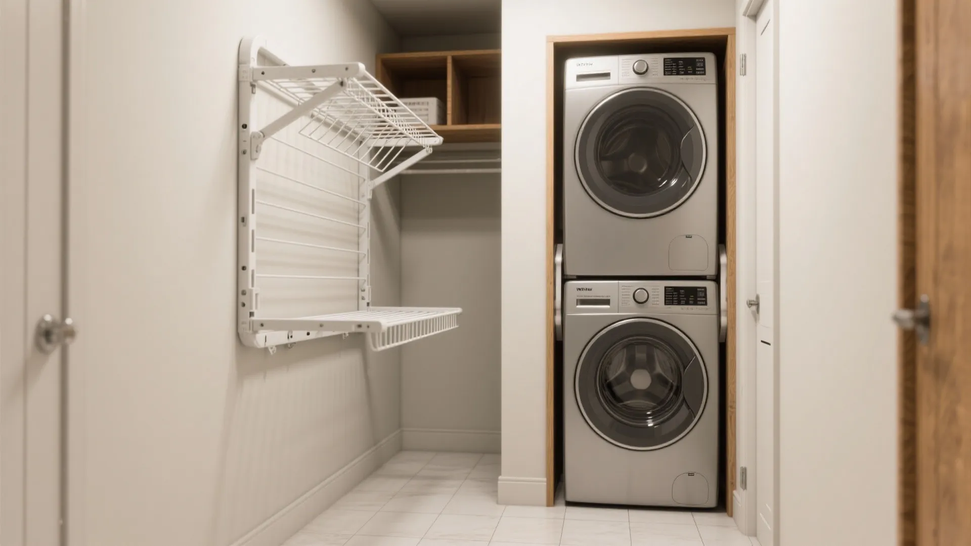 1. Vertical Stacking with a Hidden Drying Rack