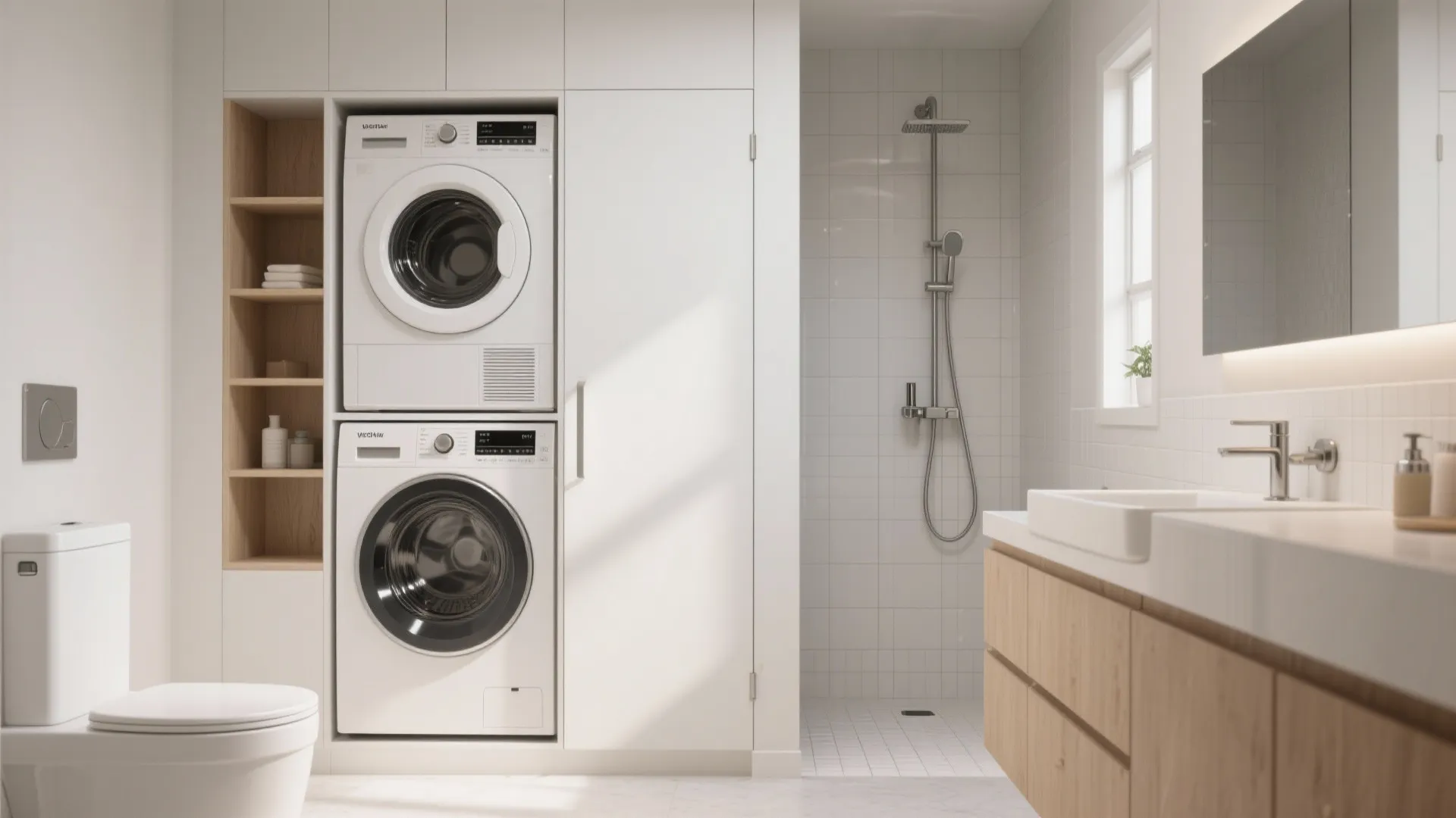 Stacked Laundry-Bath Combo