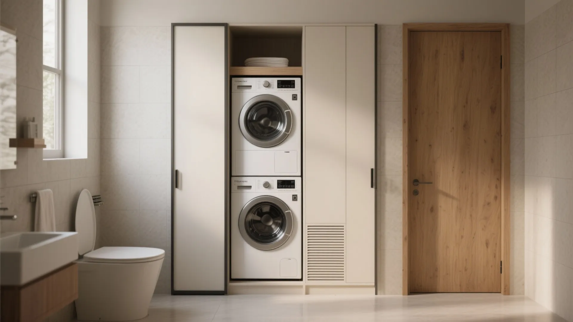 1. Stack and Conceal: Vertical Laundry Tower