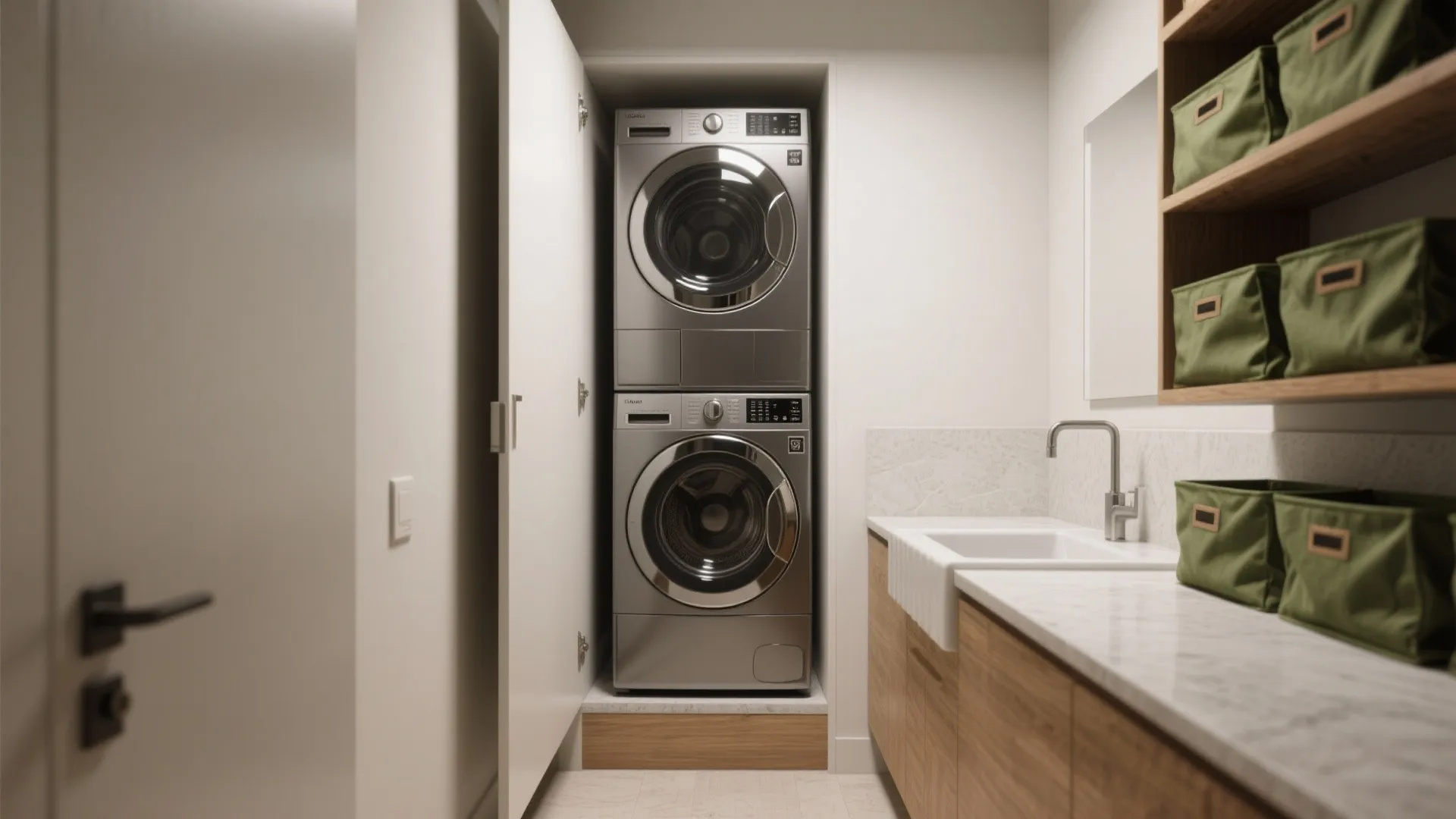 1. Stack smart: vertical laundry stations
