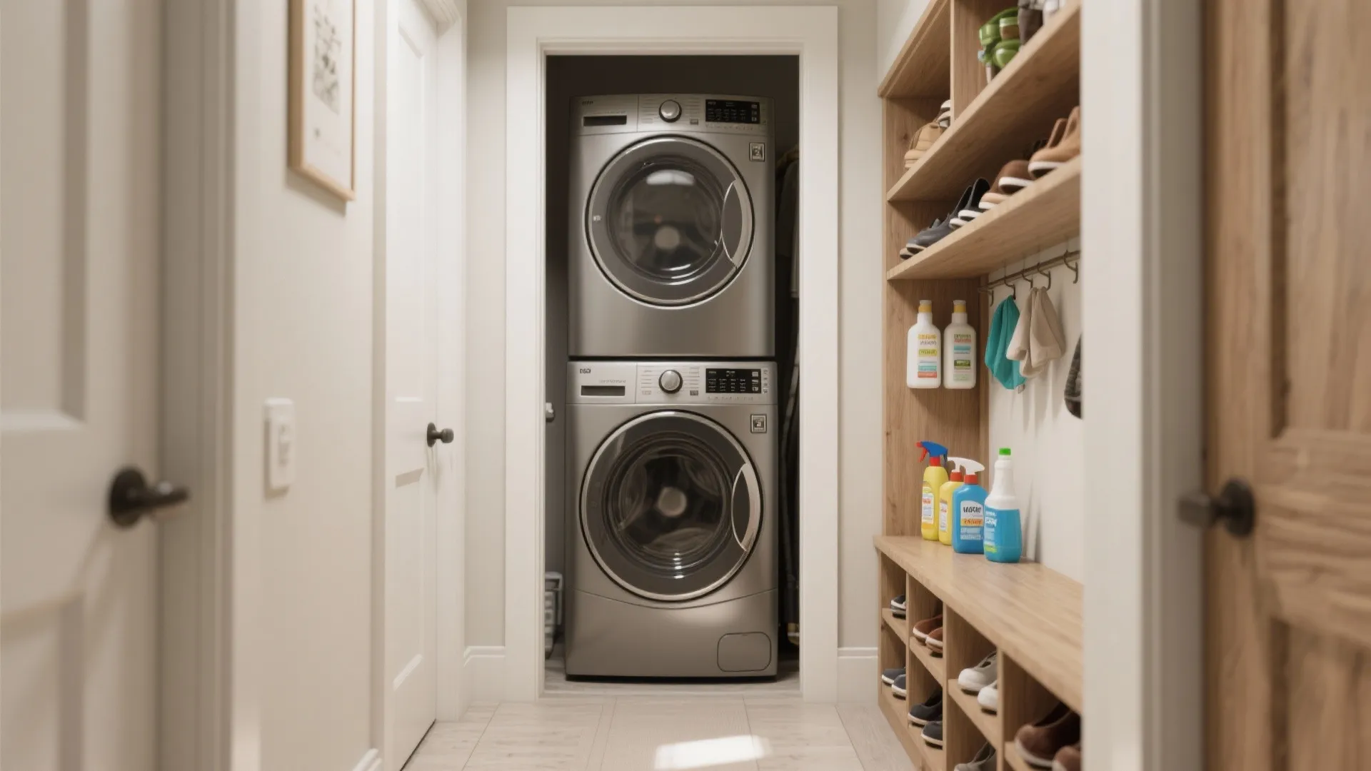 1. Vertical stacking for laundry