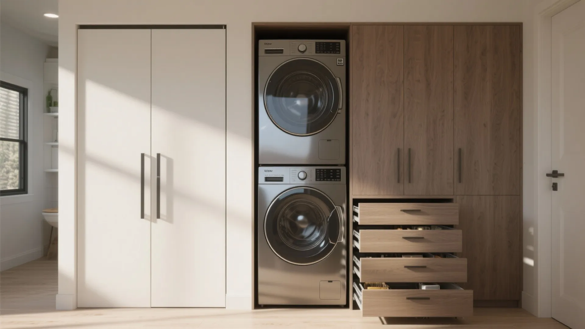 4. Stacked utility and pantry closets