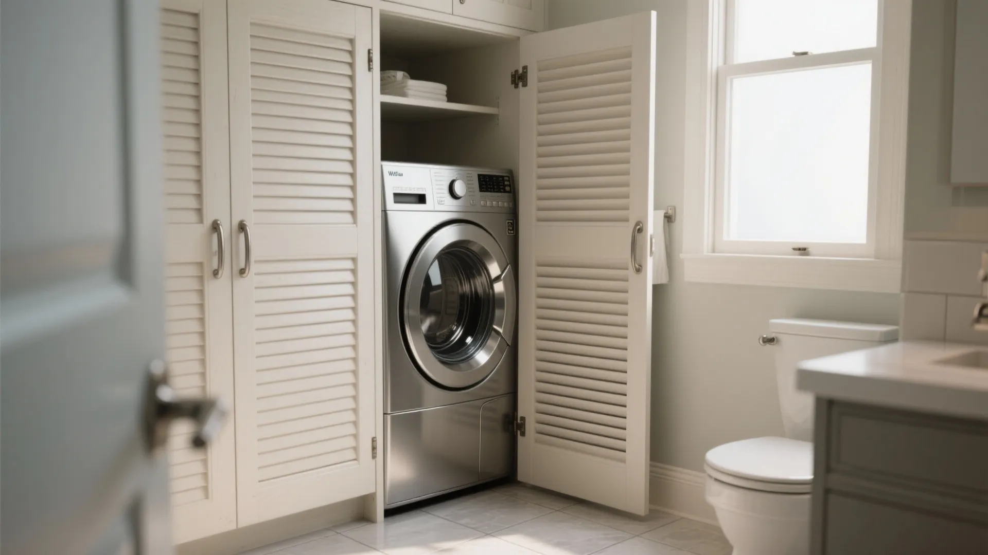 1. Stackables behind a louvered door