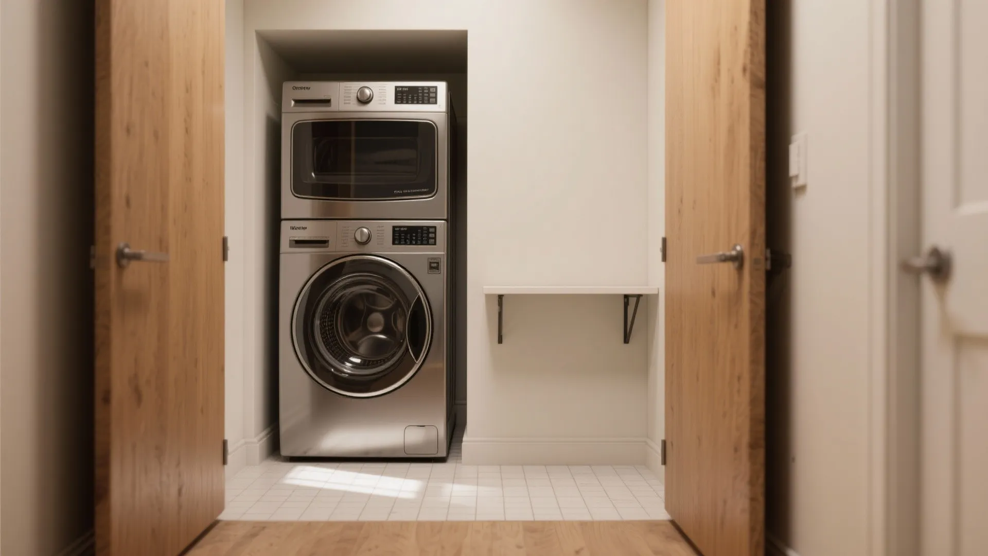 1. Stacked Washer-Dryer Nook