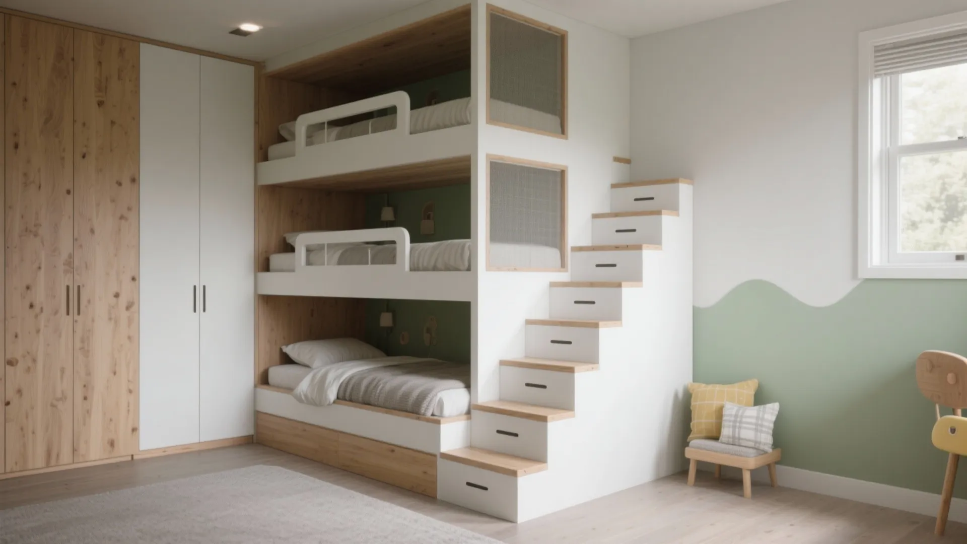 1) Stacked Triple with Offset Steps