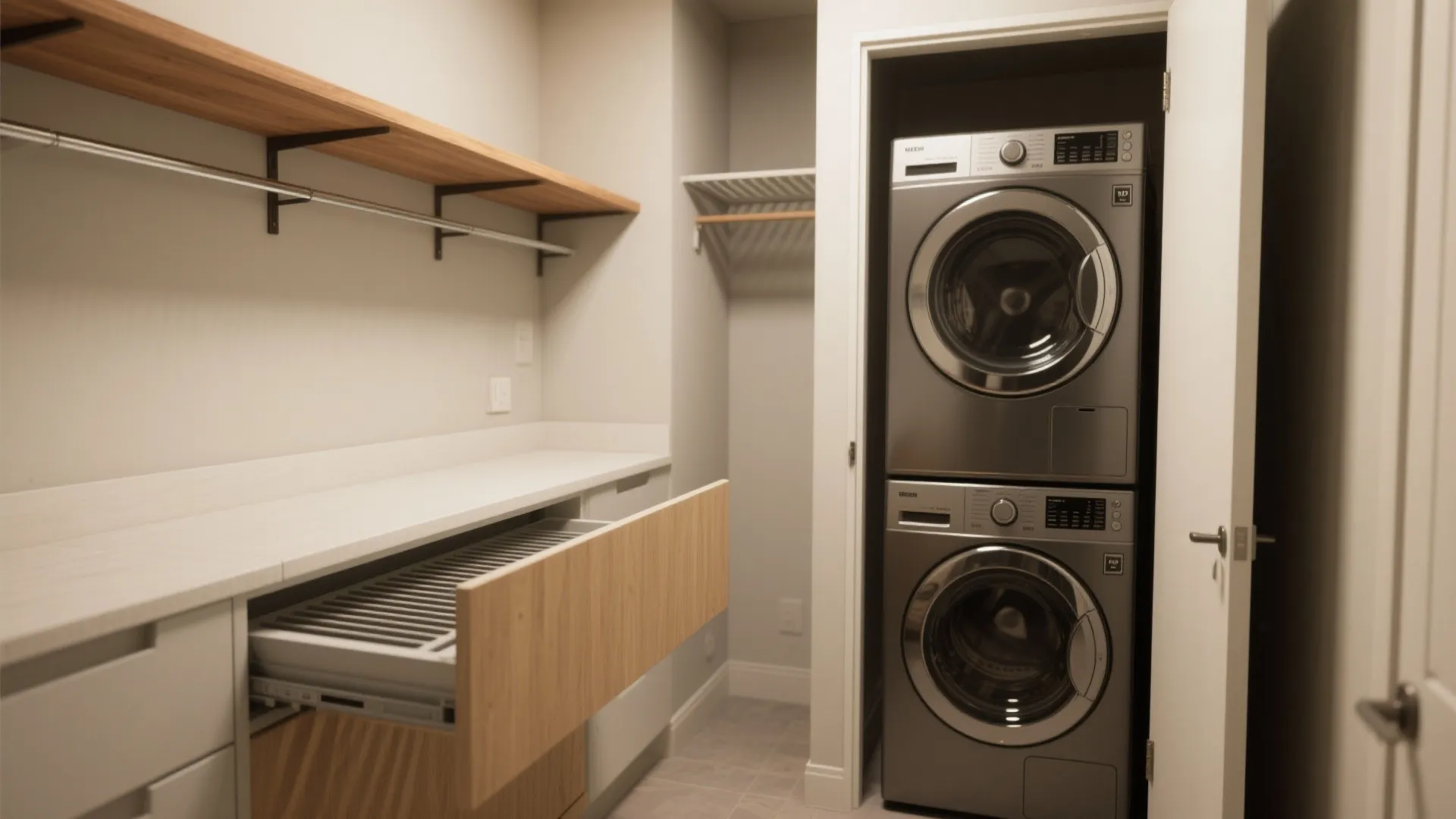 1. Stack, Slide, and Fold: Vertical Machines with a Pull-Out Work Surface