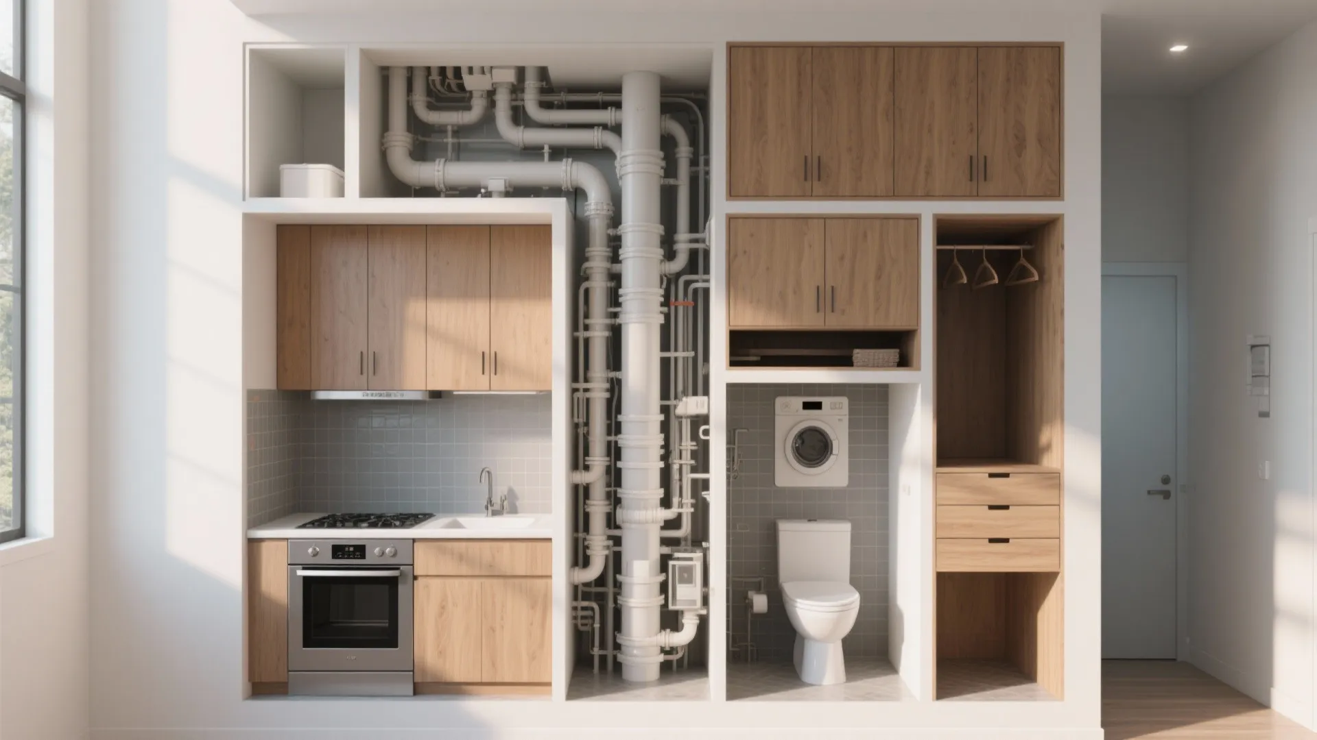 2. Stackable service core for efficiency