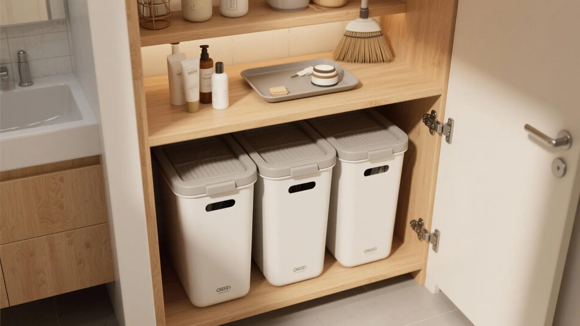 Stacked Sorter with Lids