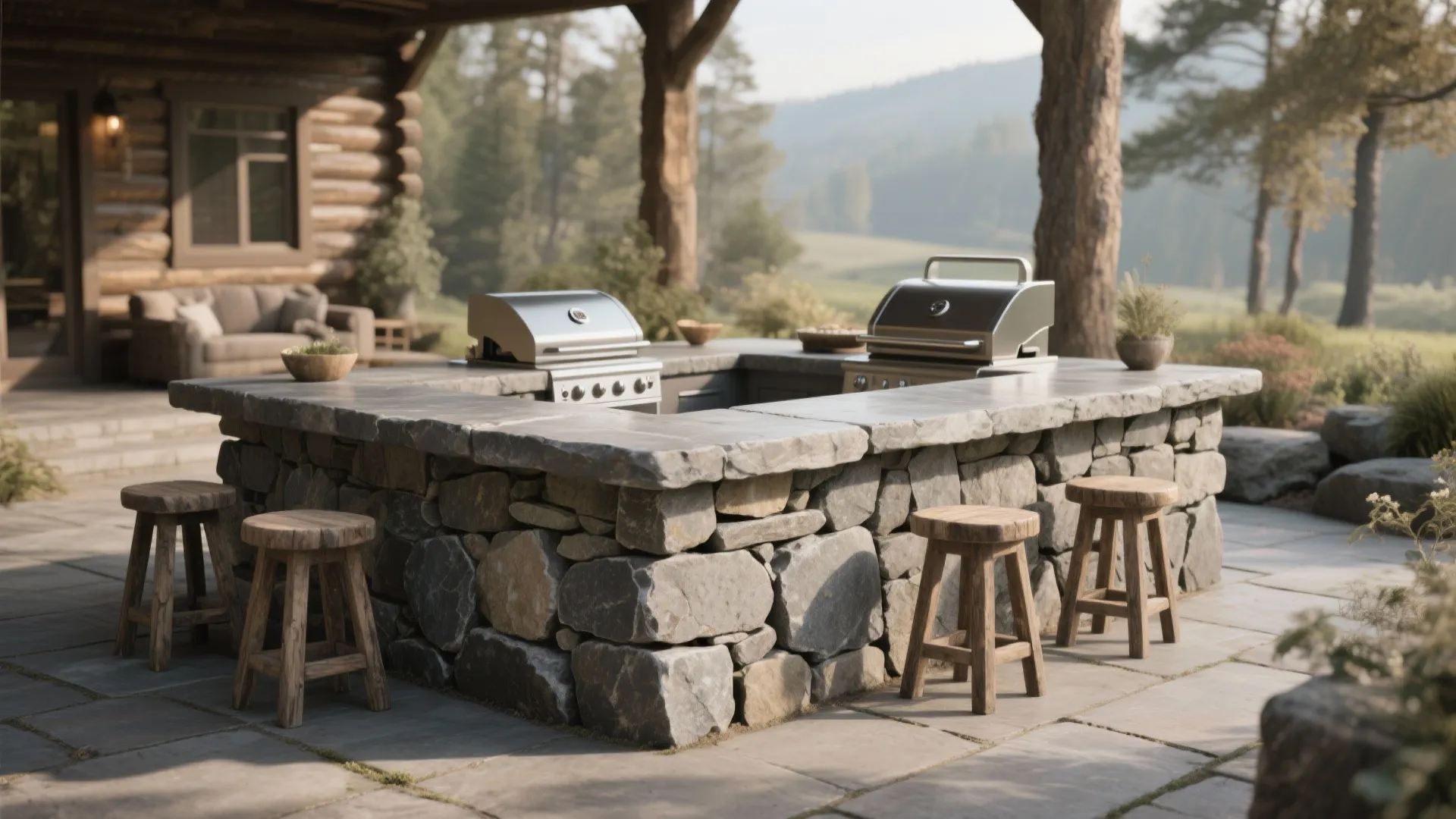 1. Stacked Stone Island: Rustic, Durable, Crowd-Proof