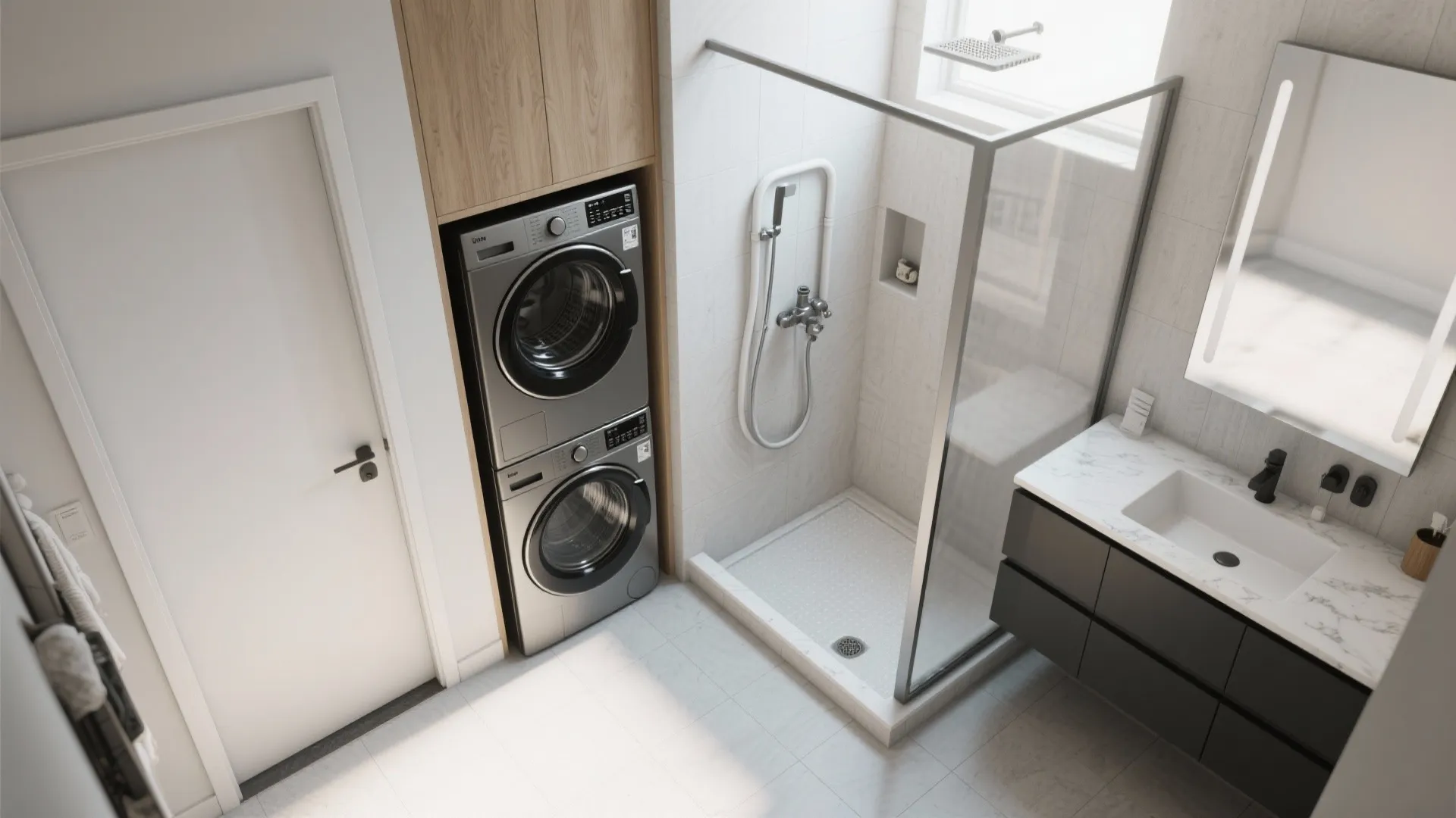 Stacked washer-dryer tower done right