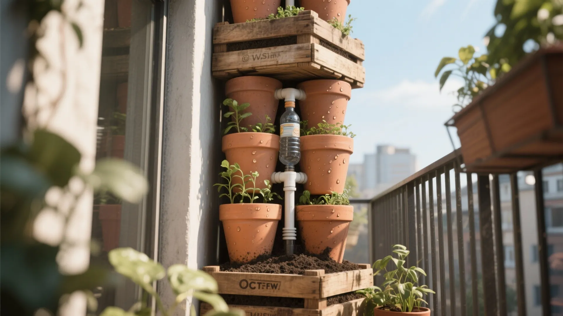 2. Stacked Container Towers