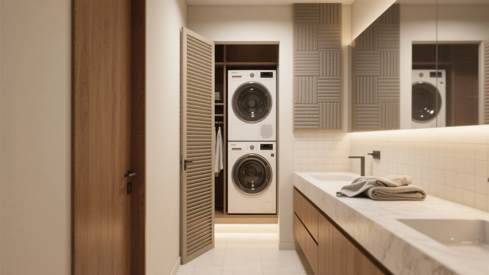 1. Stack and hide: the laundry closet inside a vanity