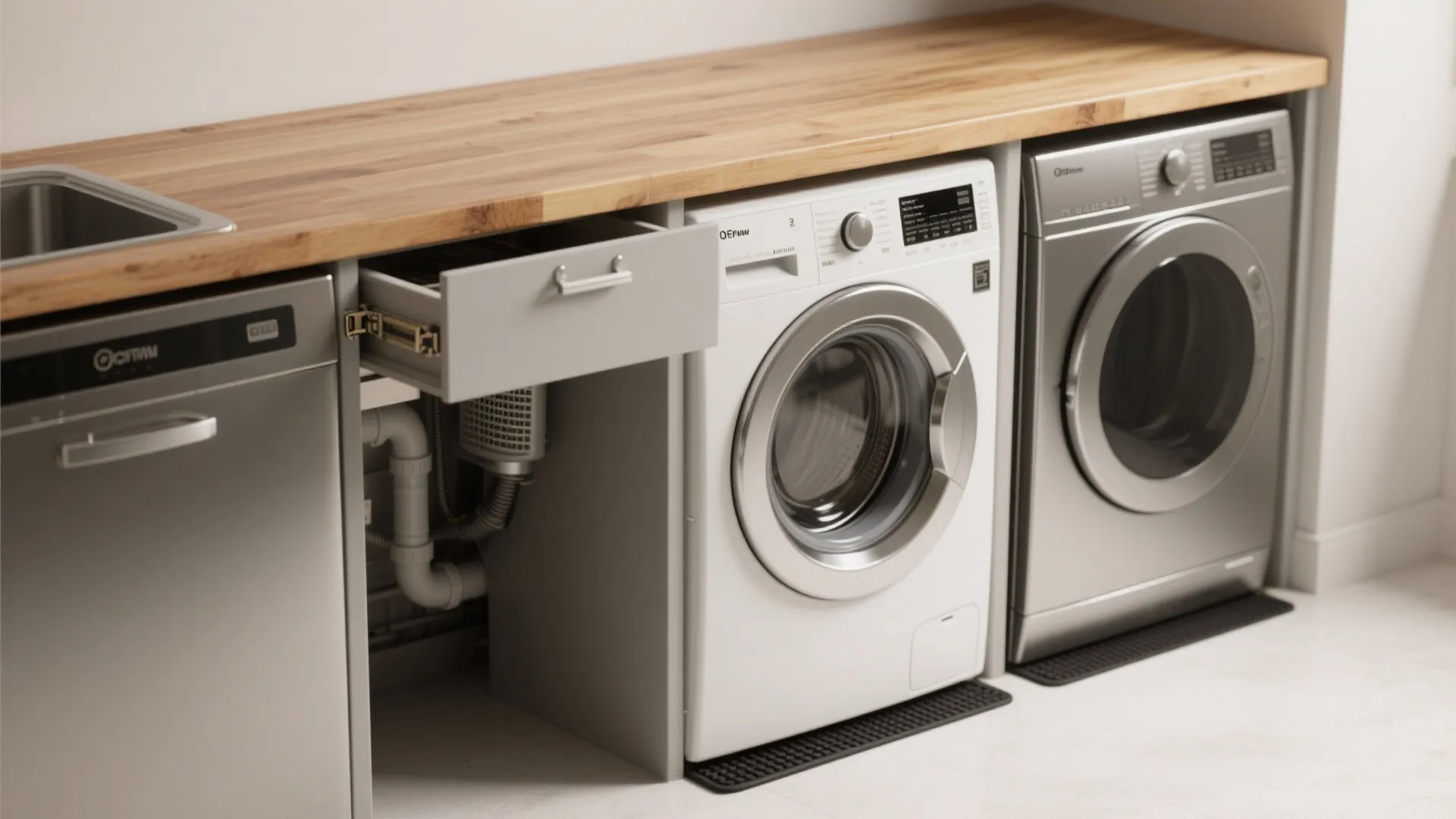 3. Countertop over a stacked washer