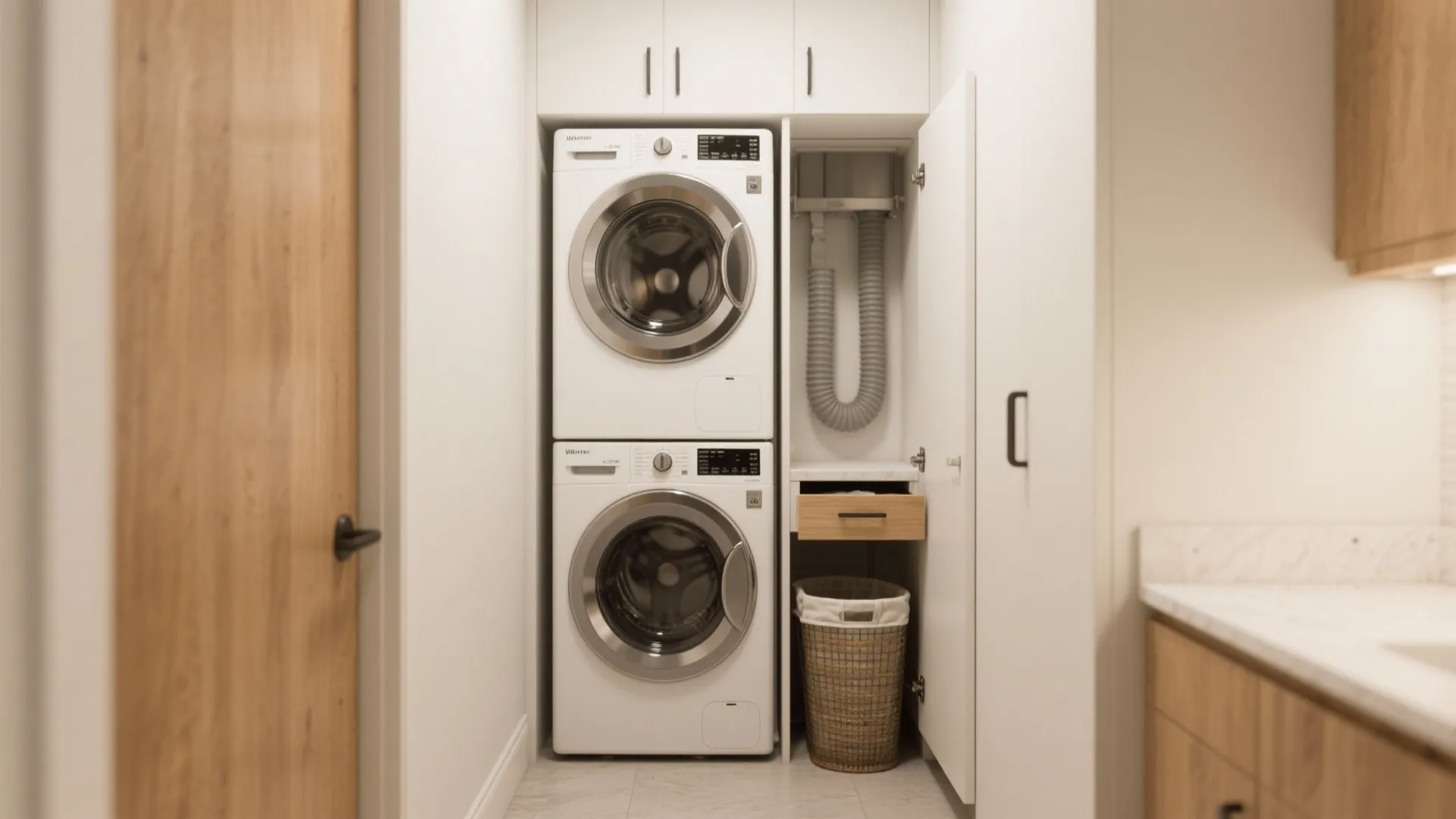 1. Stack smart: washer over dryer with a twist