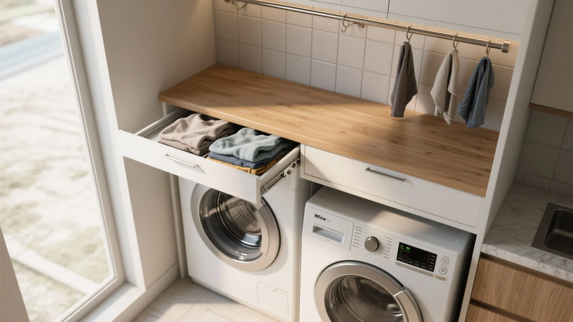 2. Vertical stacking and fold-down counters