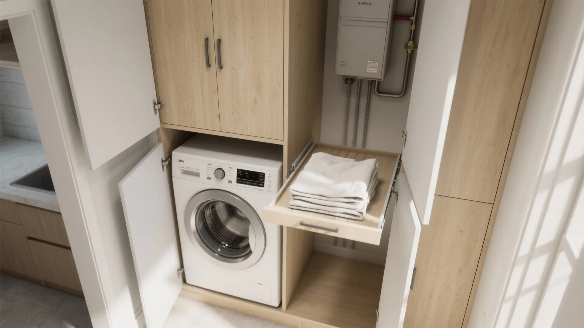 1. Stack smart: Washer-dryer tuckaway