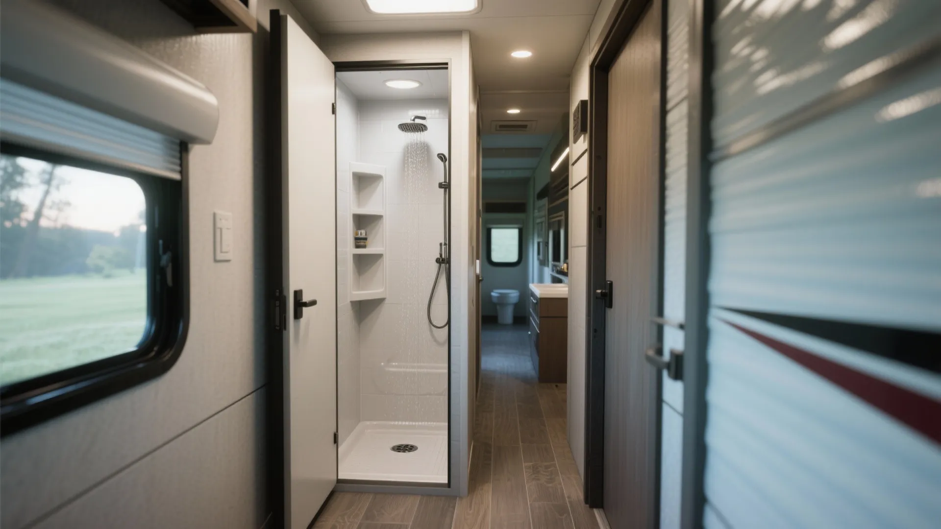 5. Consider a stacked wet room + pocket door combo