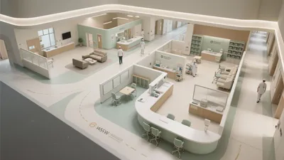 Modern Hospital Reception & Waiting Area Design