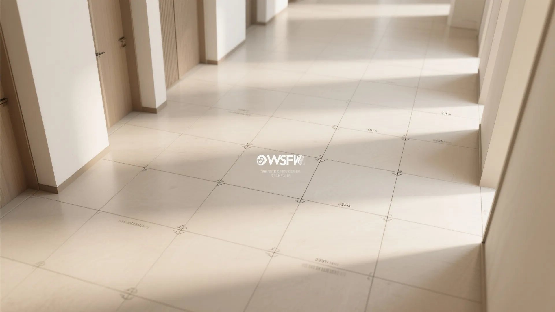 Large-format porcelain to visually widen narrow halls