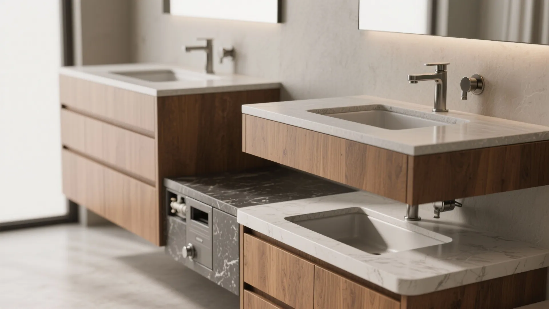 2. Staggered Counter Heights