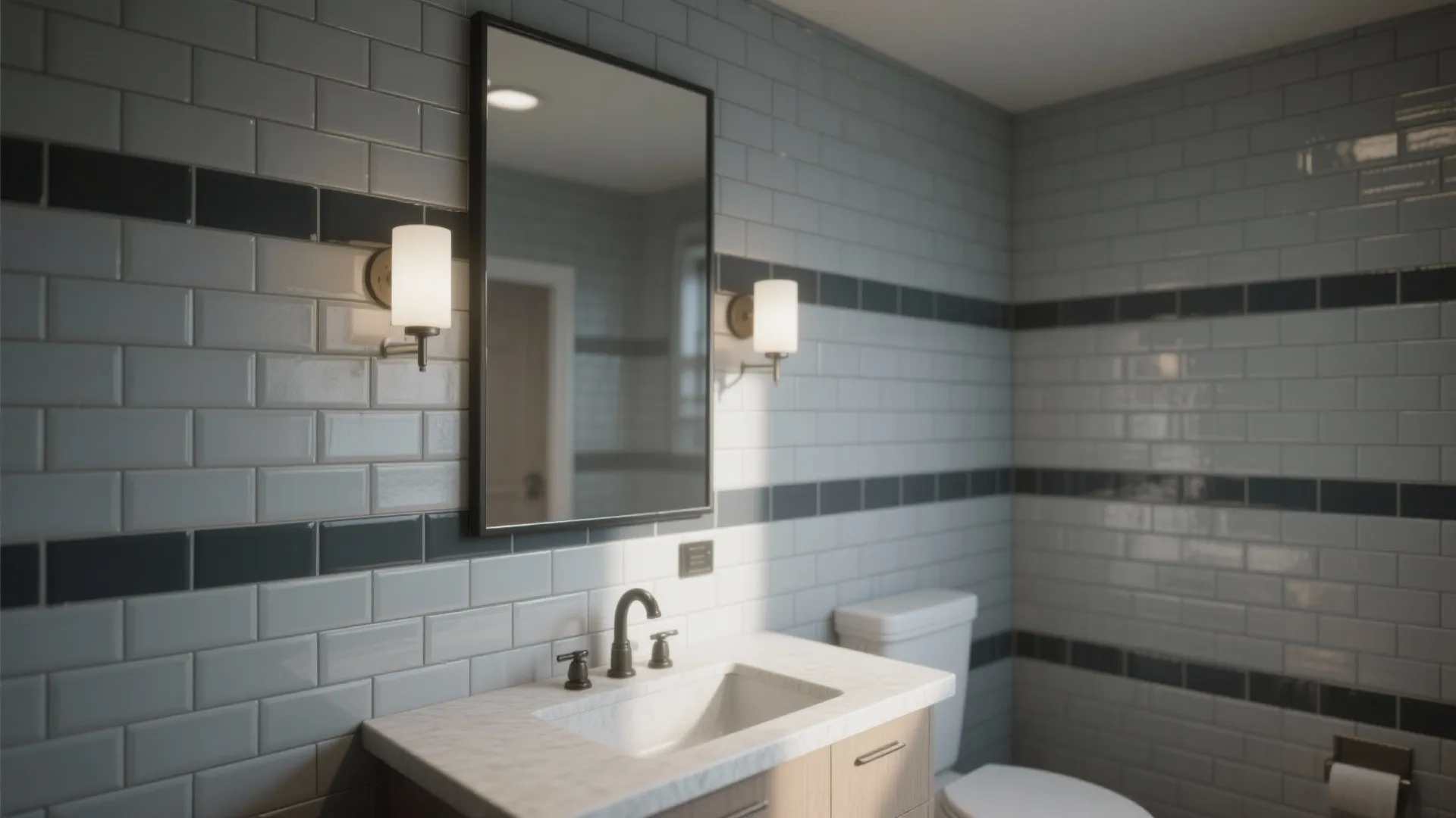 1. Classic Staggered Subway with Dark Grout