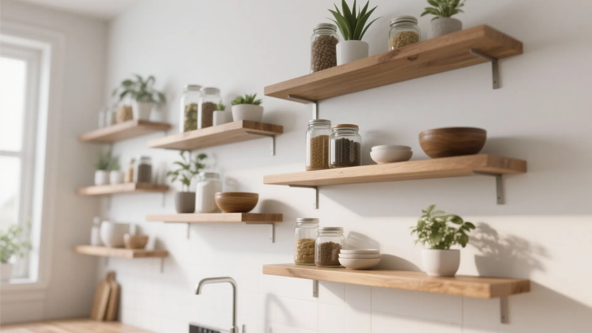 2. Staggered Shelf Heights