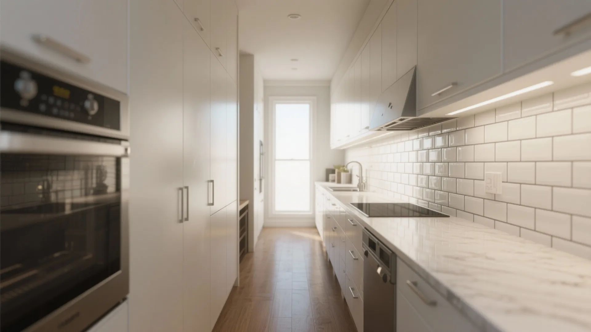 2. Staggered subway tiles for movement