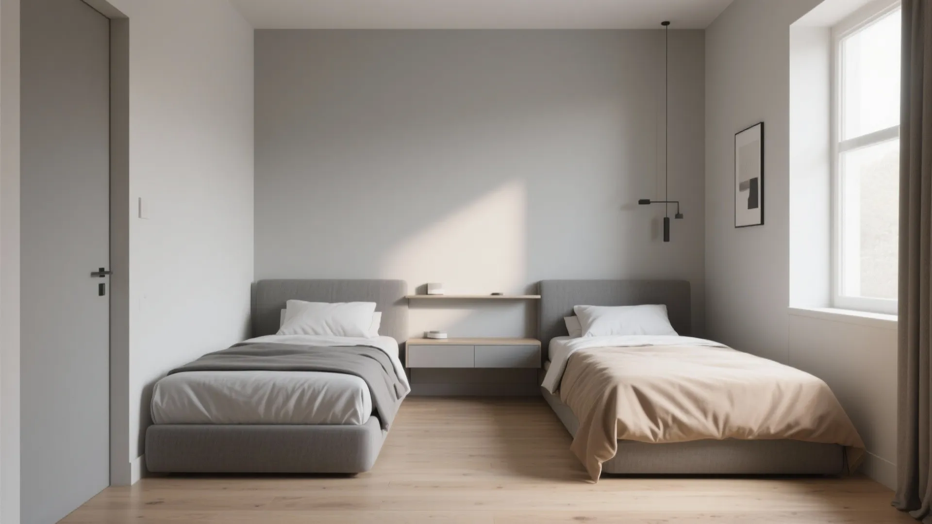 1. Staggered twin beds