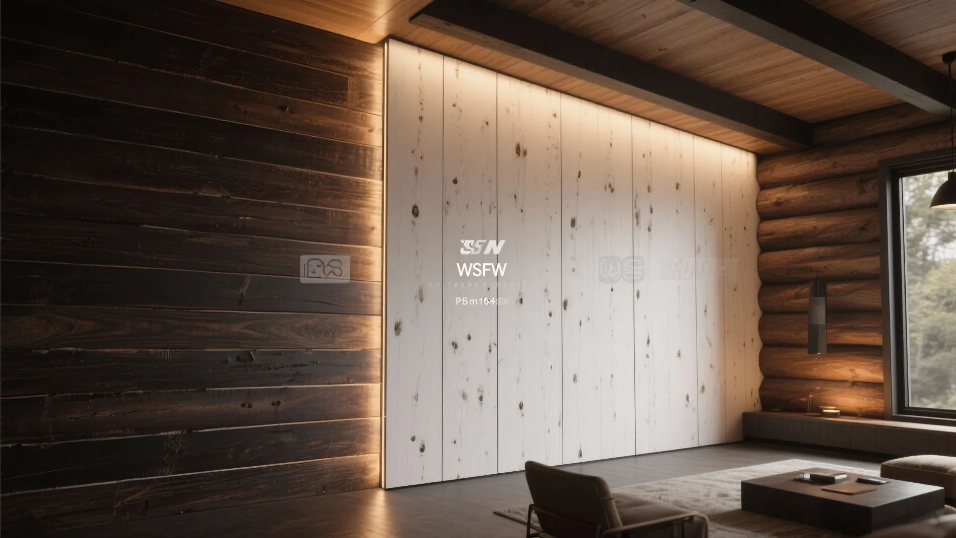 Before-and-after panels showing selected boards stained darker while surrounding panels are painted white after stain-blocking primer.