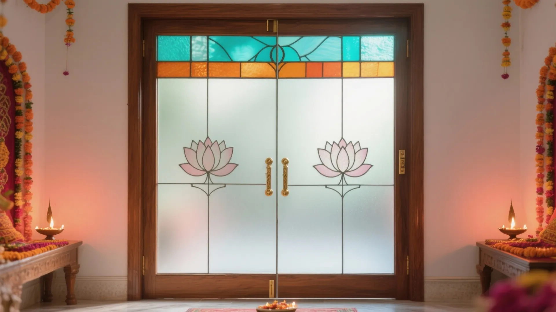 Stained Glass with Traditional Motifs