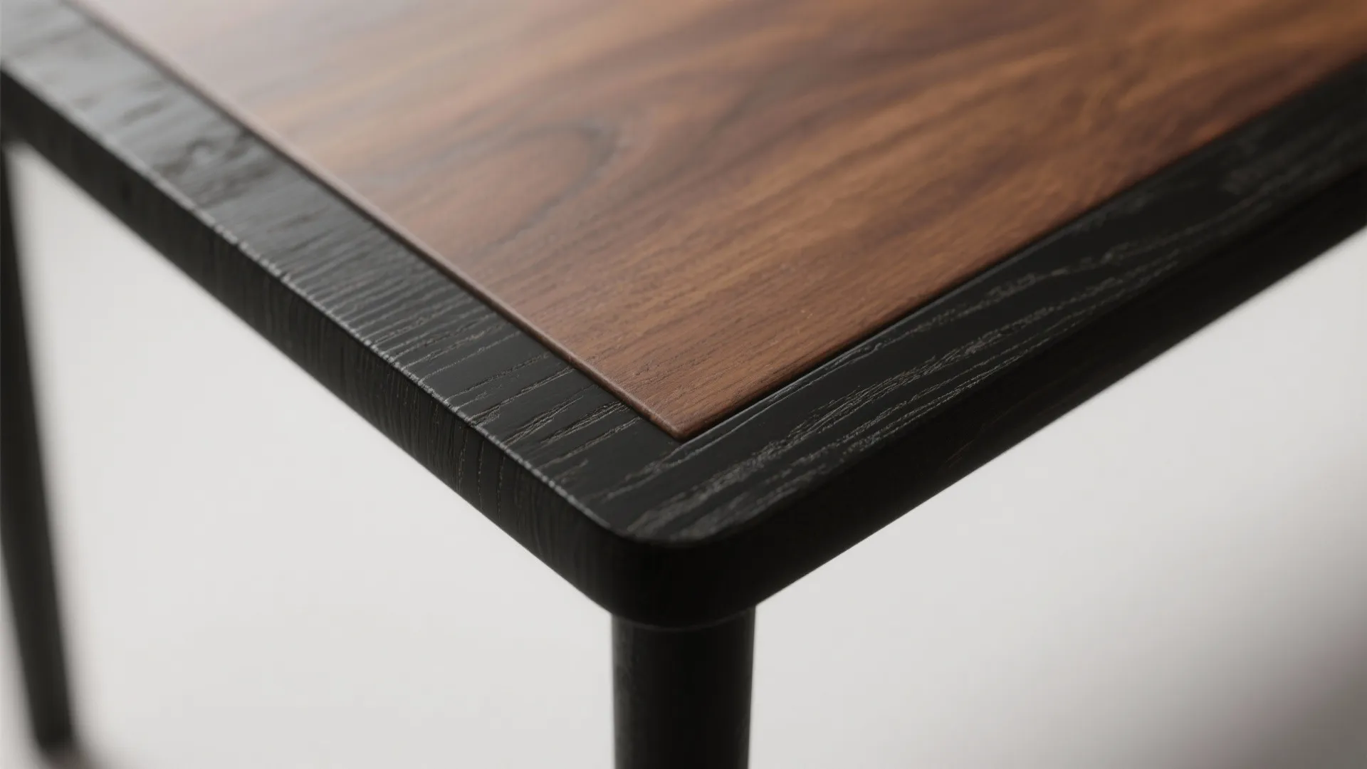 4. Black stained edges, brown center inlay