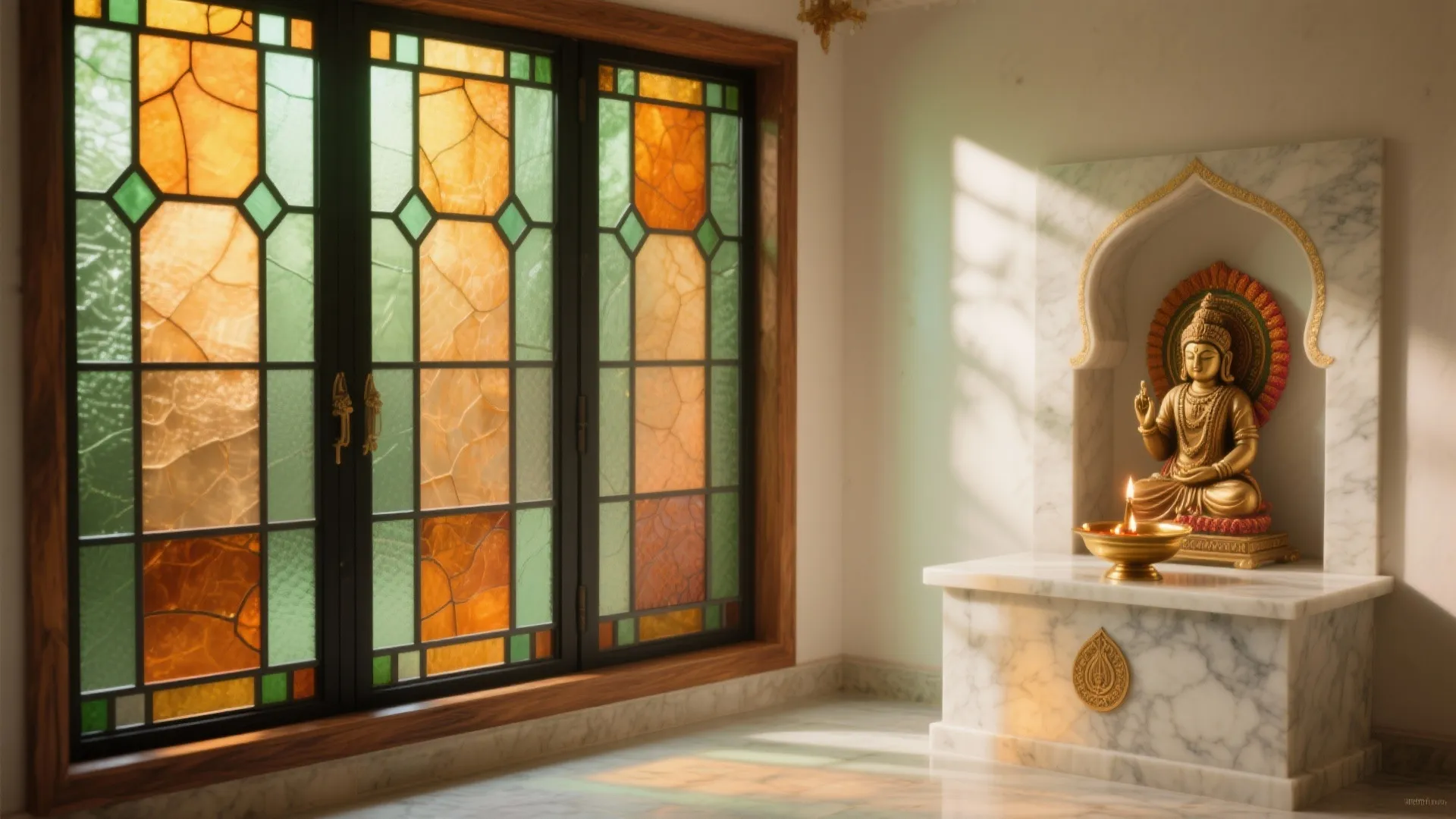 Stained Glass Panels with Sacred Motifs
