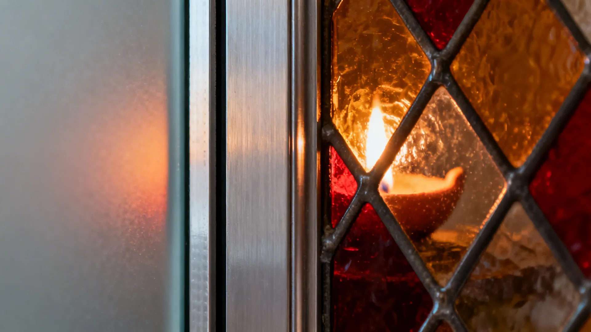 Stained-glass accents in a minimal frame