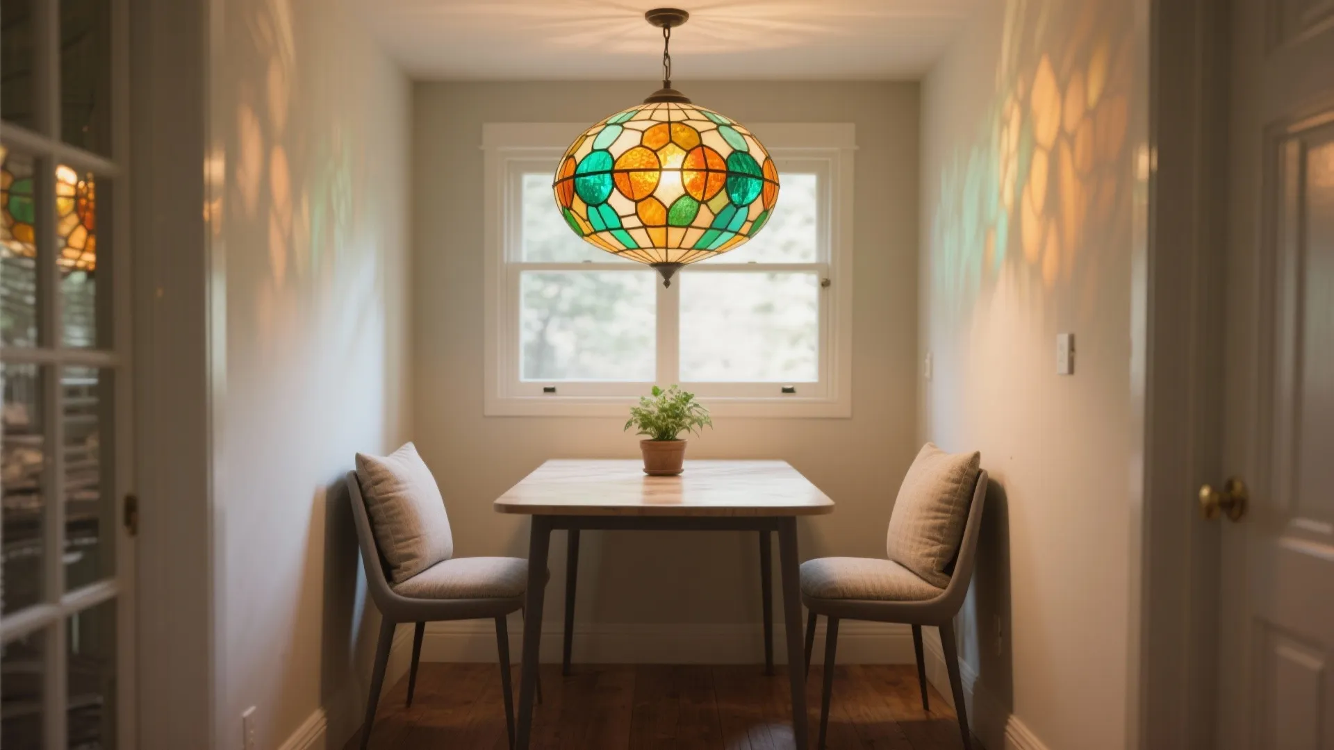 5 Stained Glass Dining Room Light Ideas: Creative stained glass dining room light fixtures to brighten small spaces with color and style