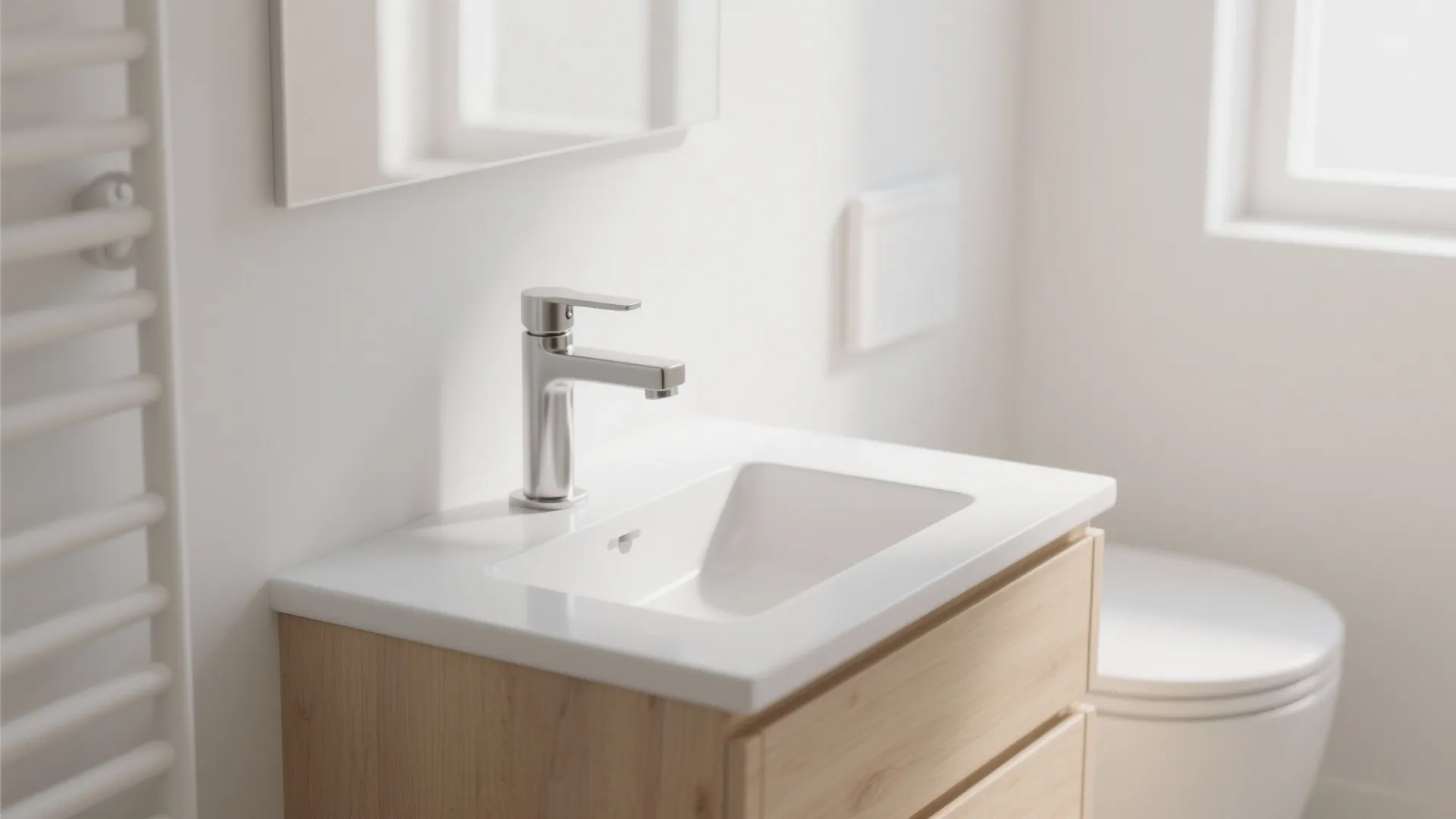 4. Brushed Stainless + Matte White for Scandinavian Calm