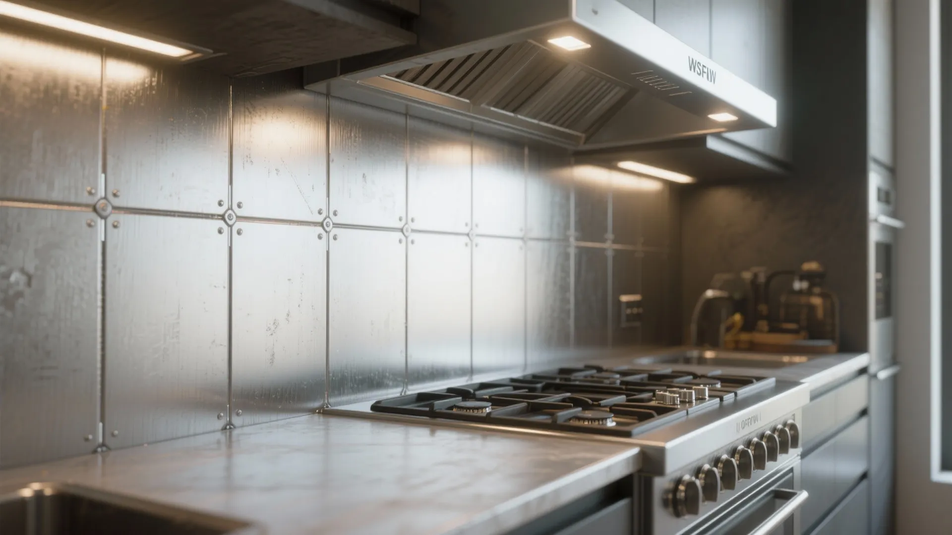 4. Stainless steel or metal panels for an industrial vibe